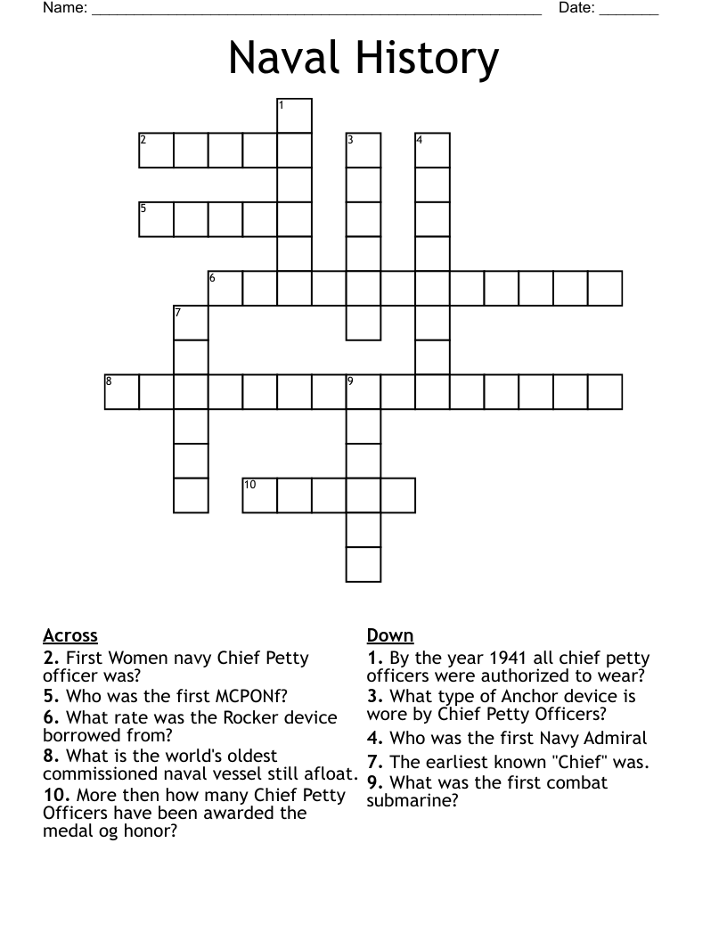 Naval History  Crossword