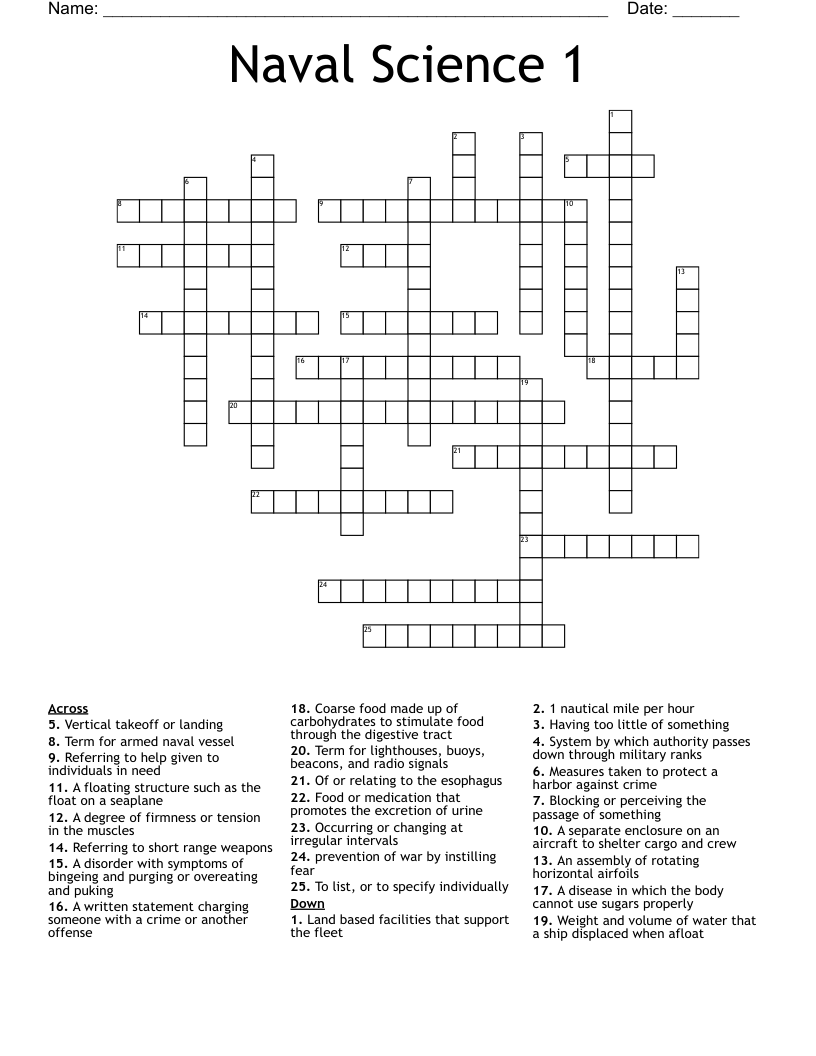 Naval Science 1 Crossword