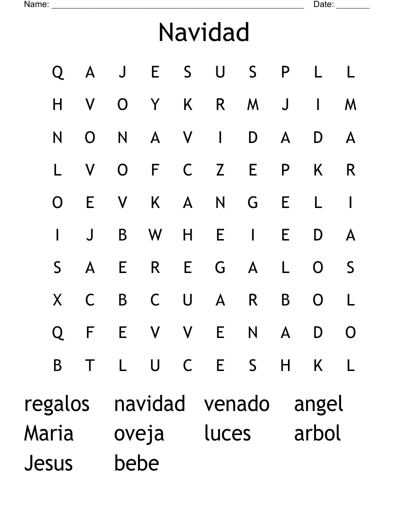 Navidad Word Search