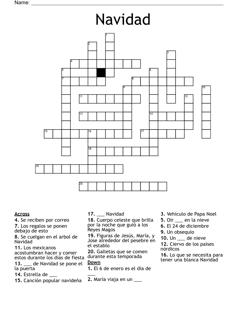 Navidad Crossword