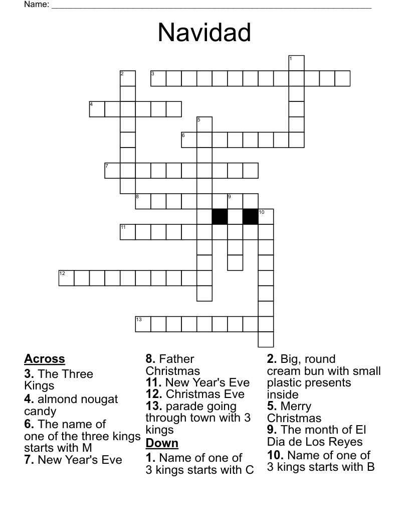 Navidad  Crossword