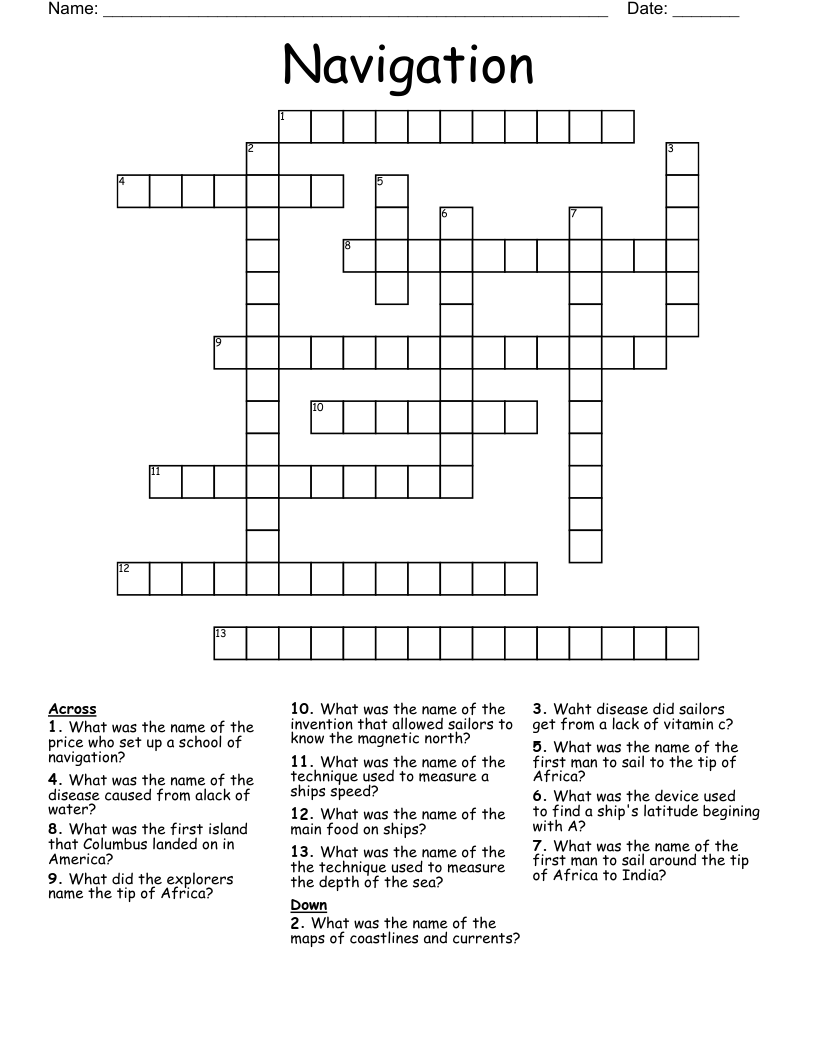 Navigation Crossword