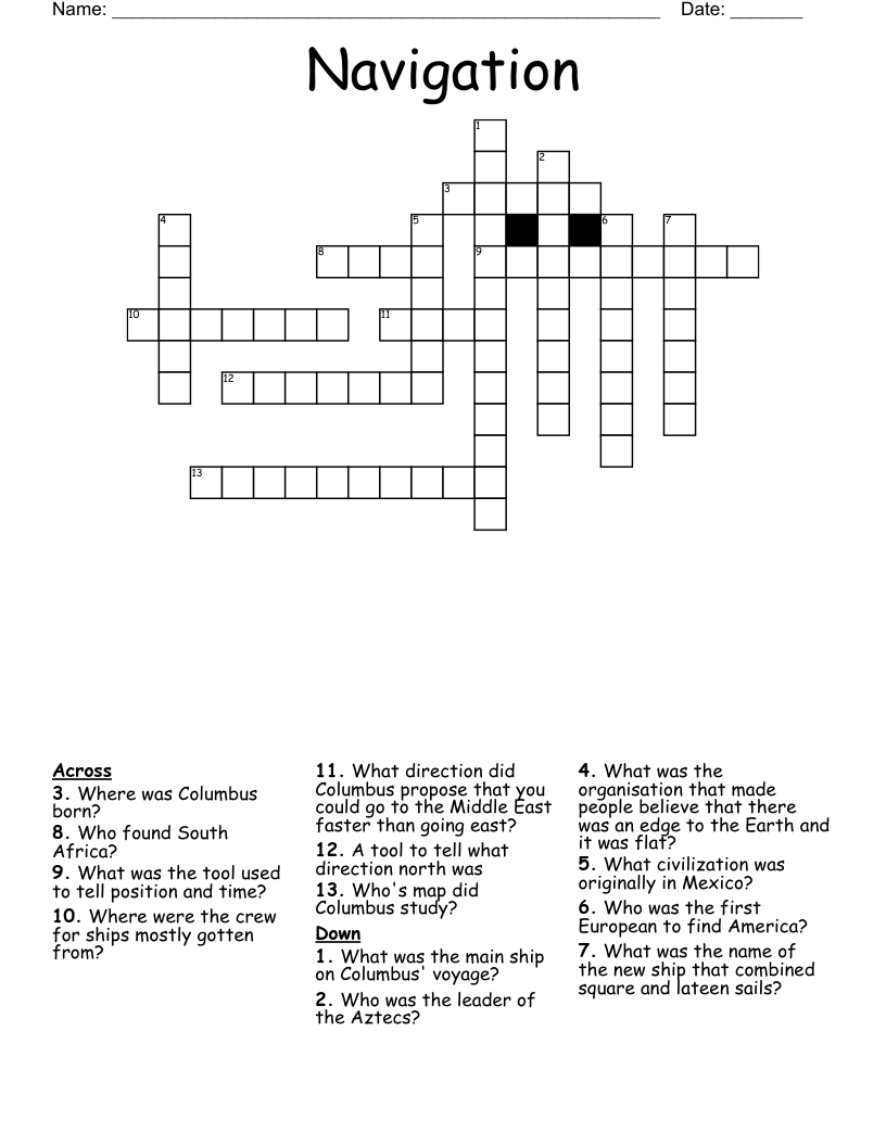 Navigation Crossword