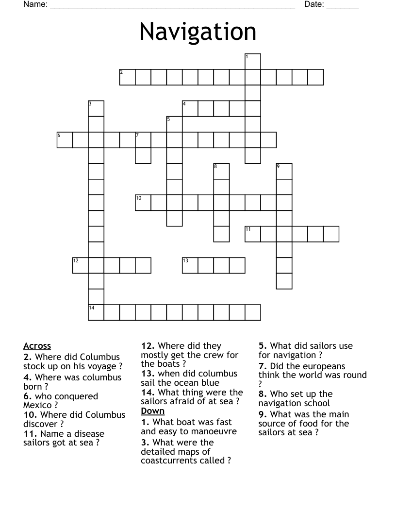 Navigation  Crossword