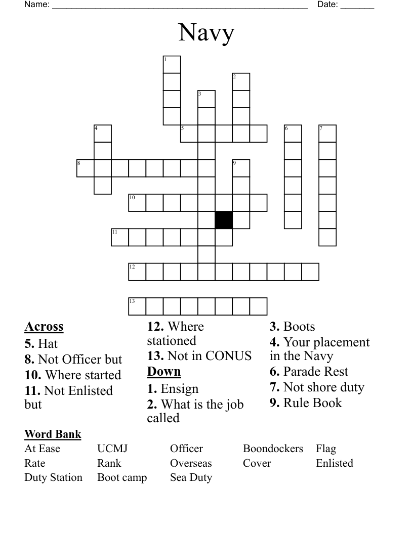 Navy Crossword