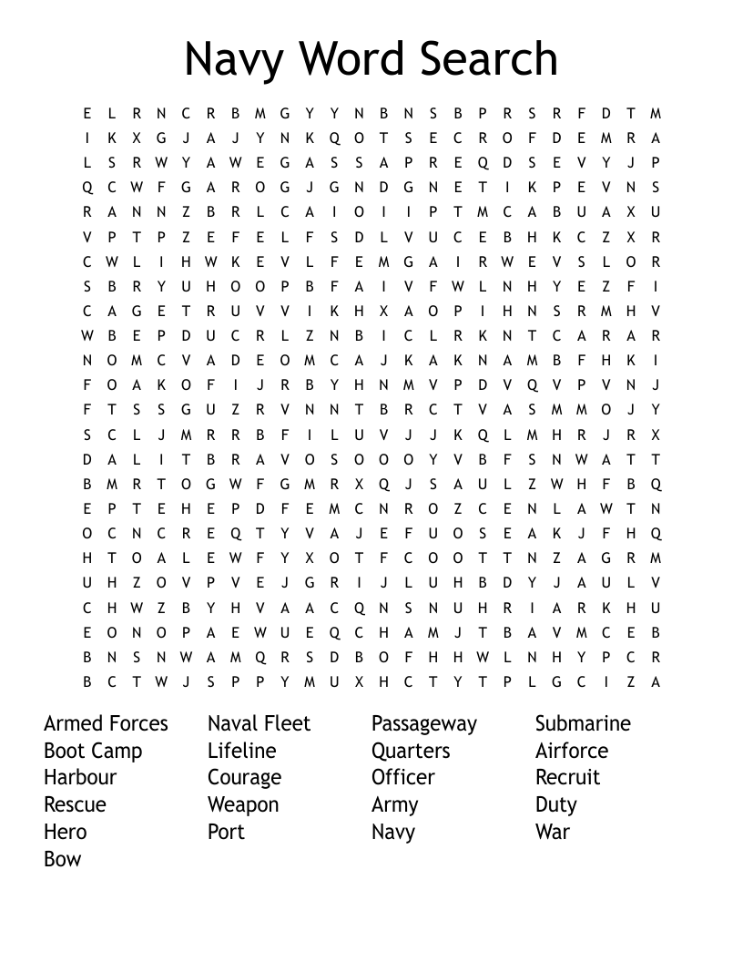 Navy Word Search