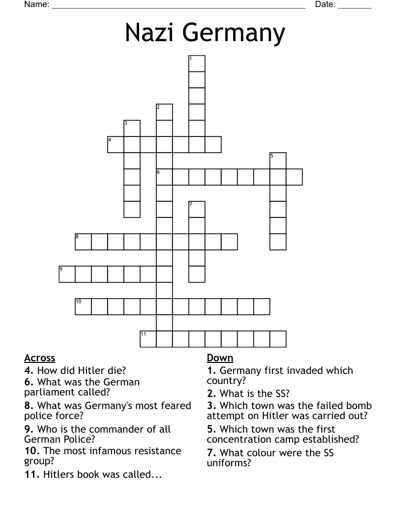Nazi Germany Crossword