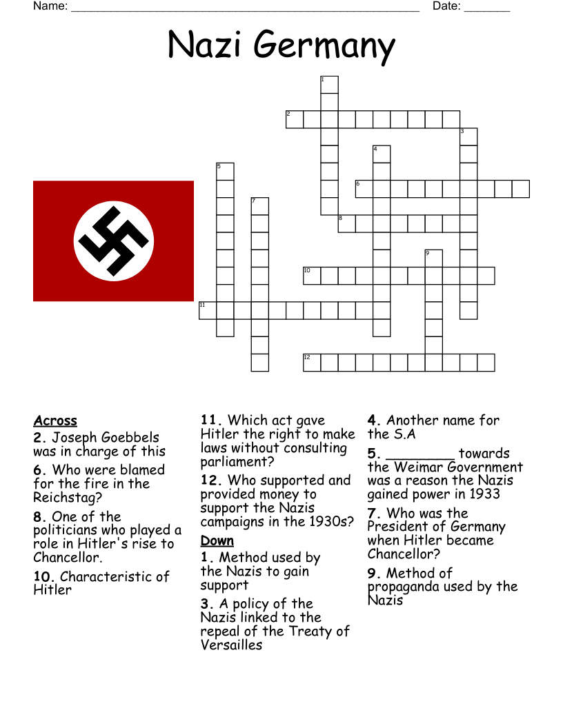 Nazi Germany  Crossword
