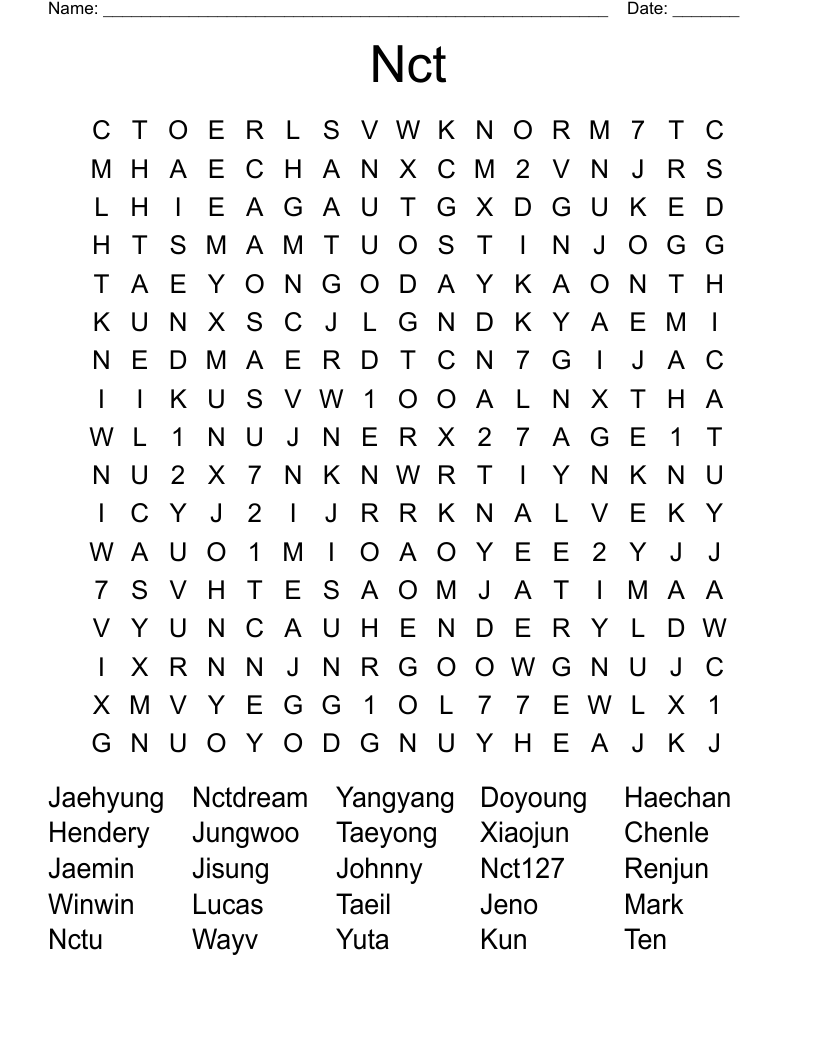 Nct Word Search