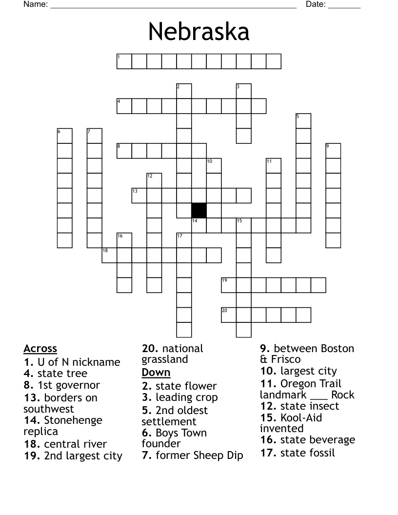 Nebraska Crossword
