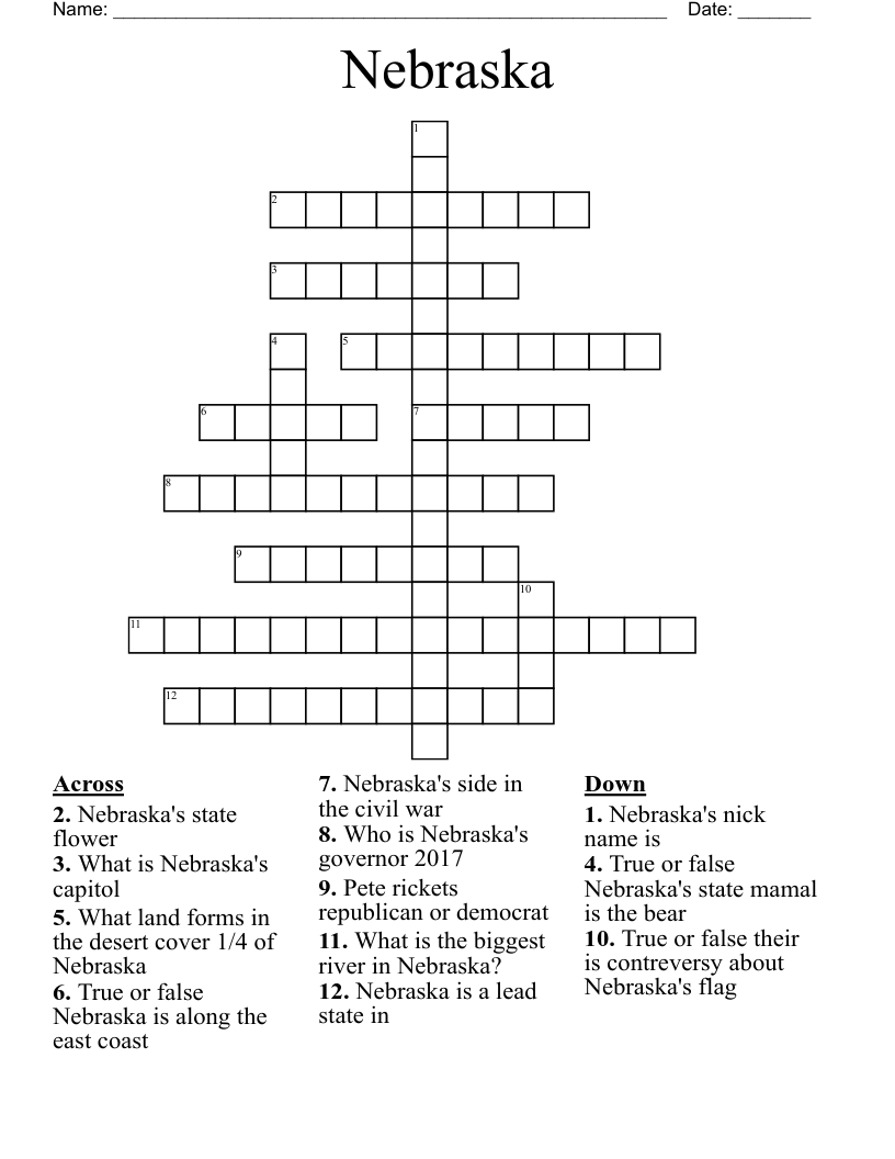 Nebraska Crossword