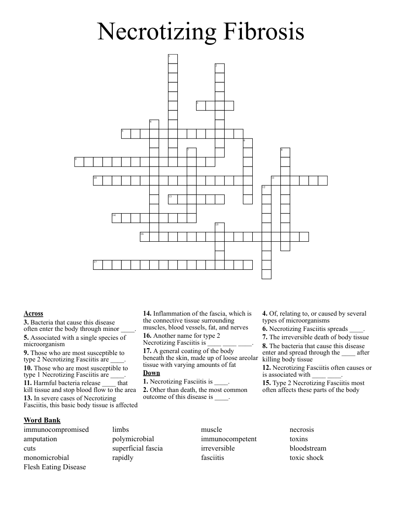Necrotizing Fibrosis Crossword