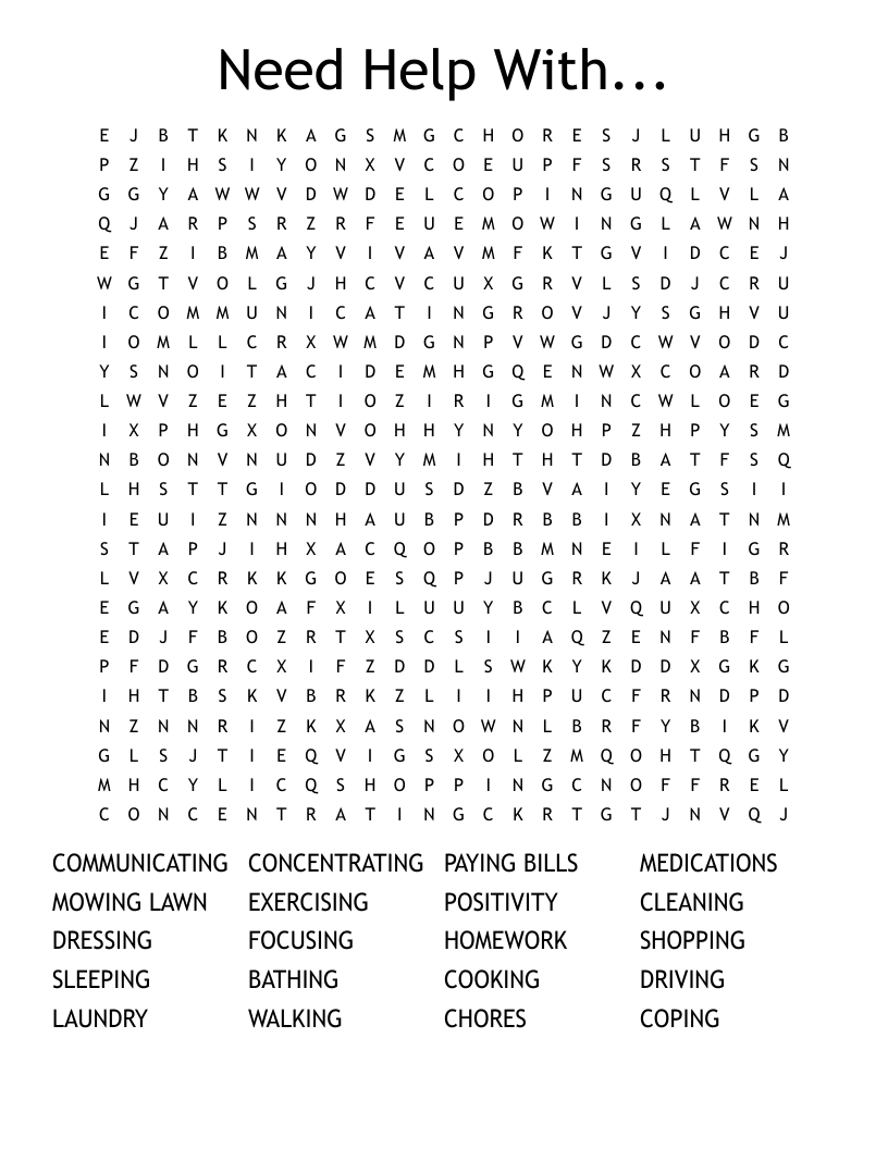 Need Help With... Word Search