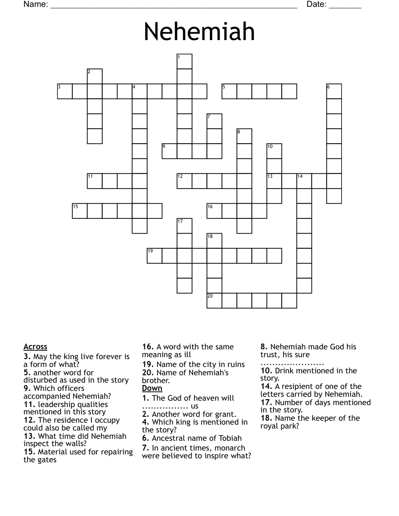 Nehemiah Crossword