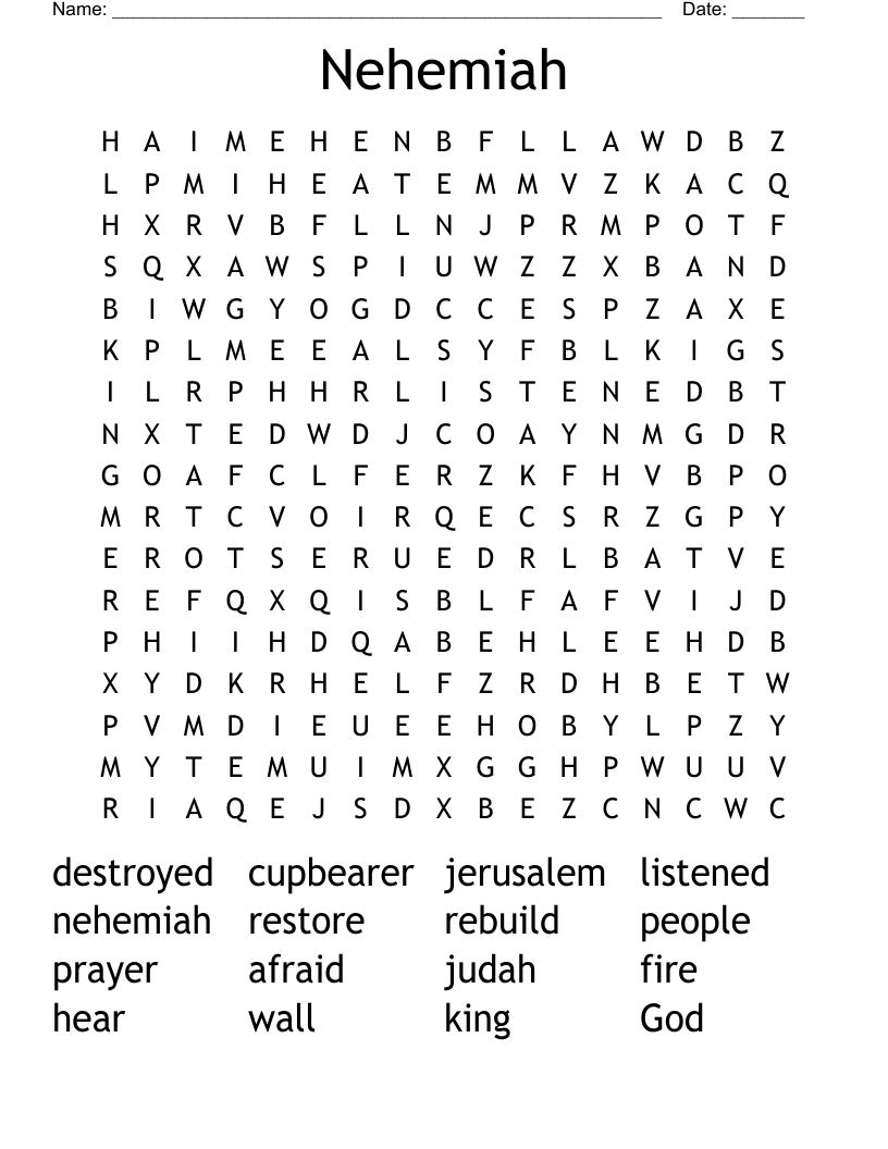 Nehemiah Word Search