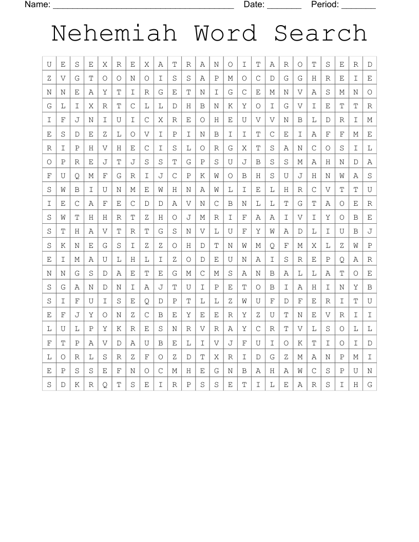Nehemiah Word Search