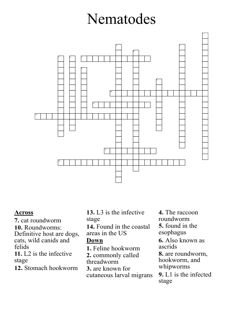 Nematodes Crossword