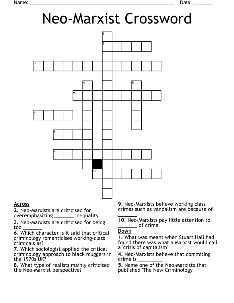 Neo-Marxist Crossword