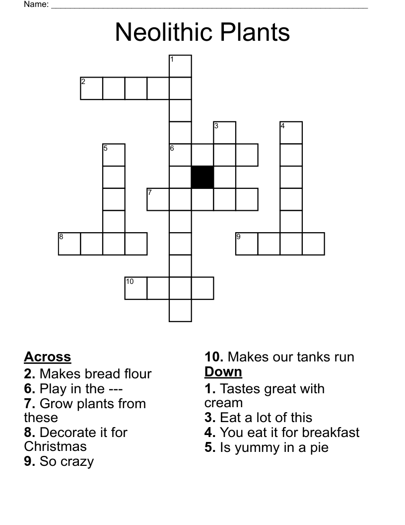Neolithic Plants Crossword