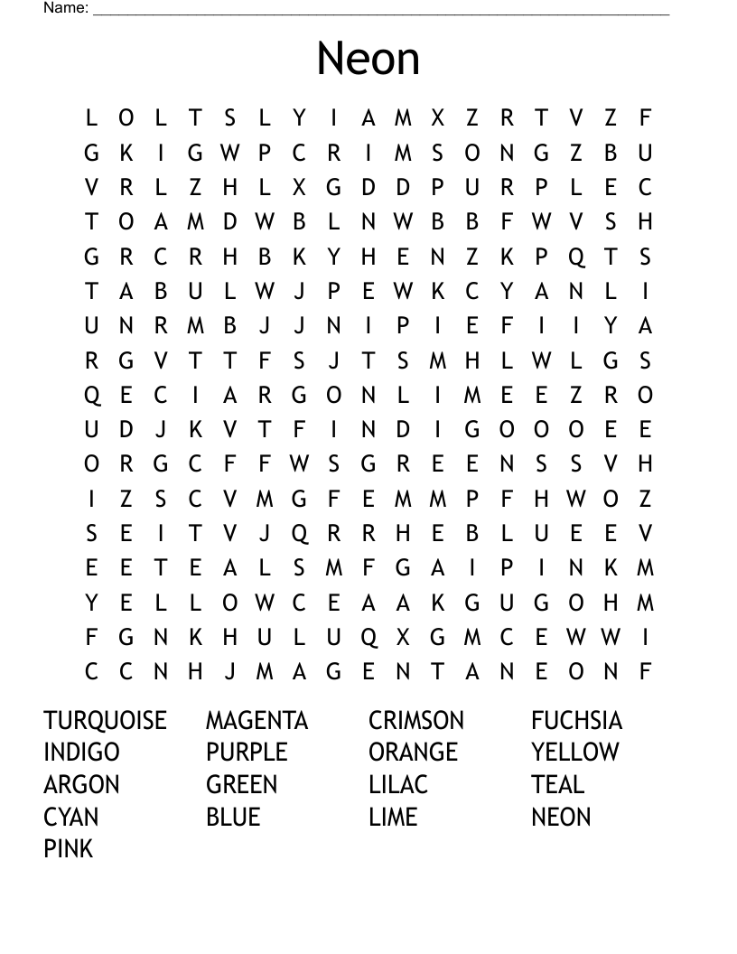 Neon Word Search