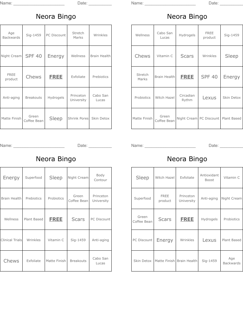 Neora Bingo