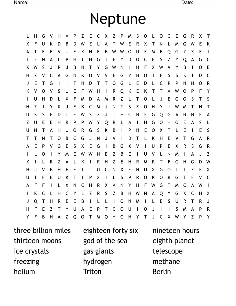 Neptune Word Search