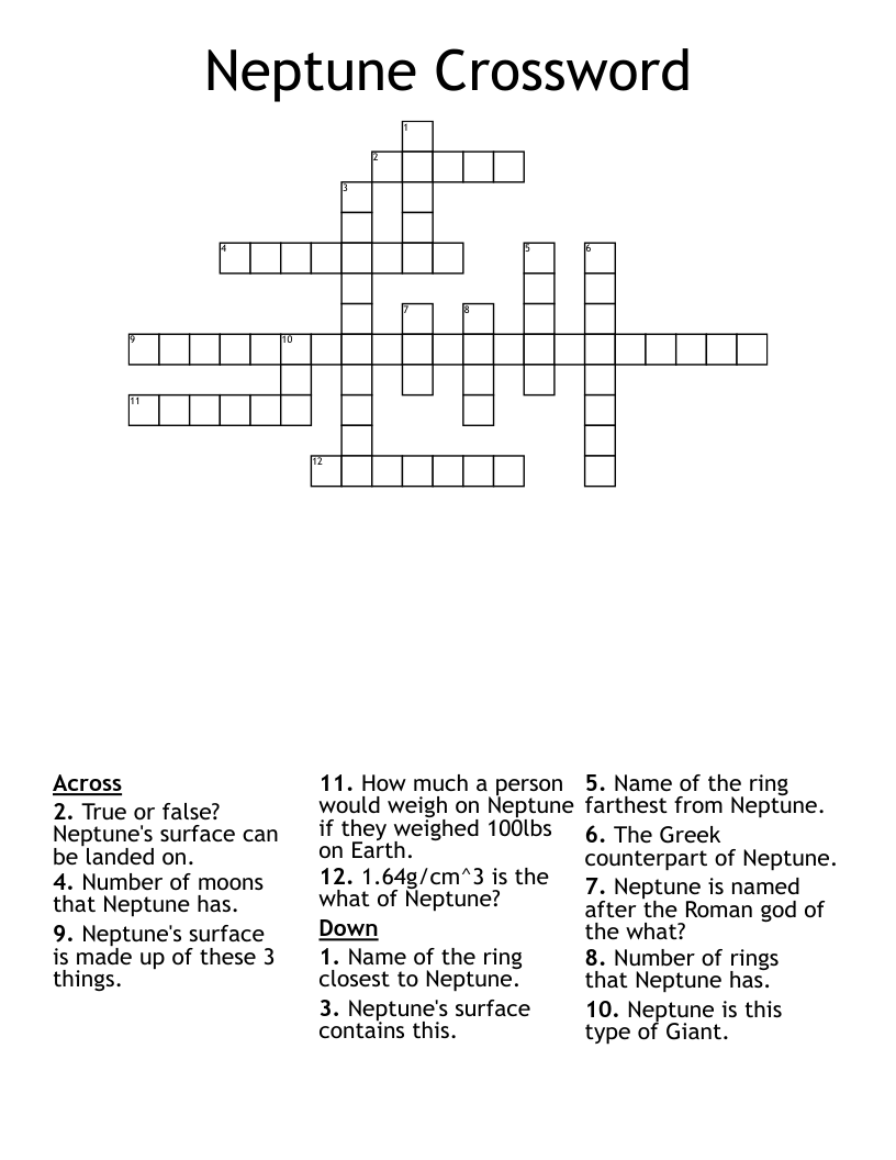 Neptune Crossword