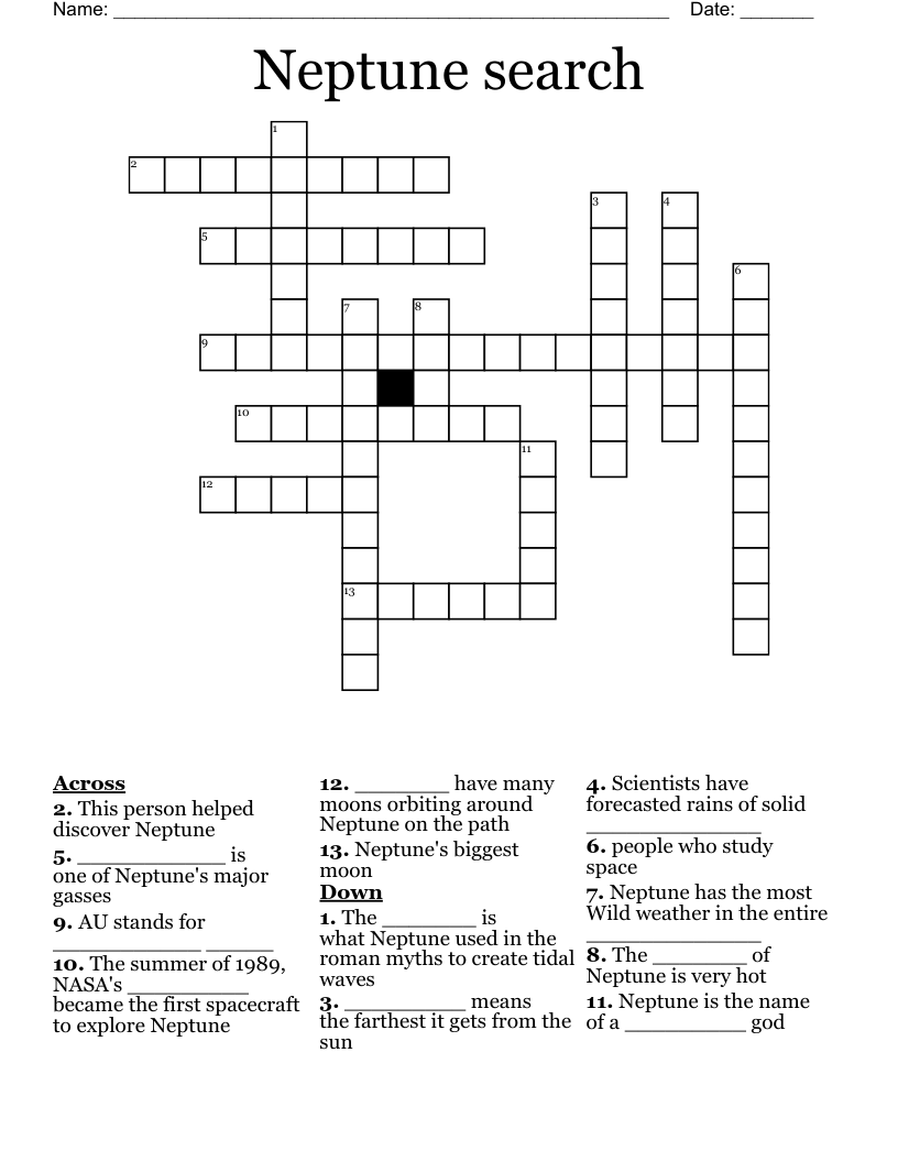 Neptune search Crossword