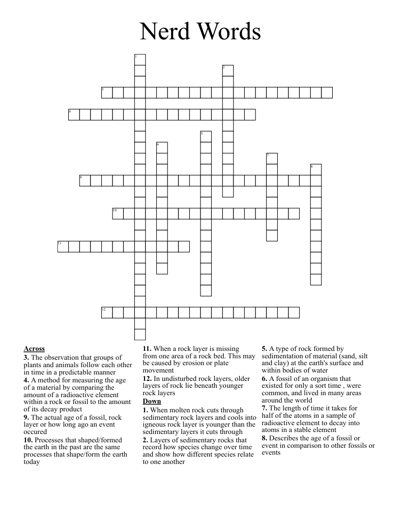 Nerd Words Crossword