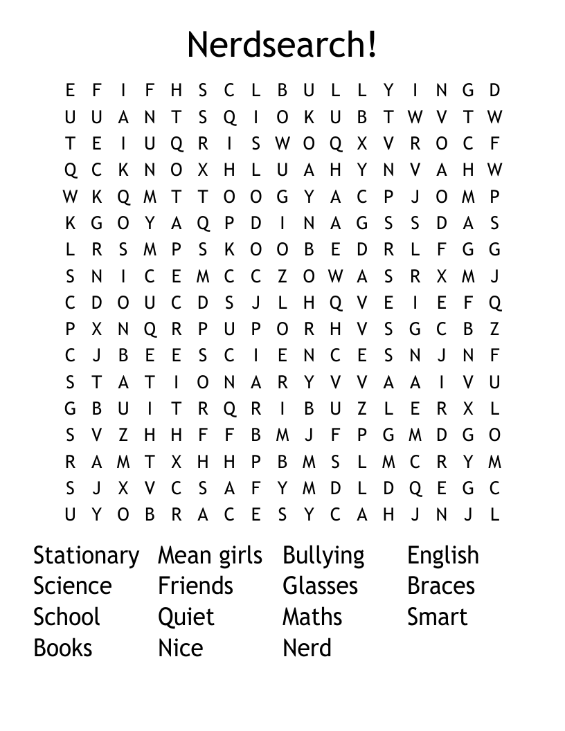 Nerdsearch! Word Search