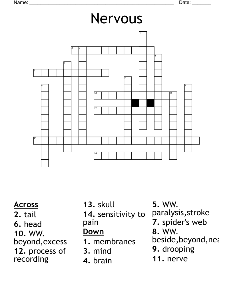 Nervous Crossword