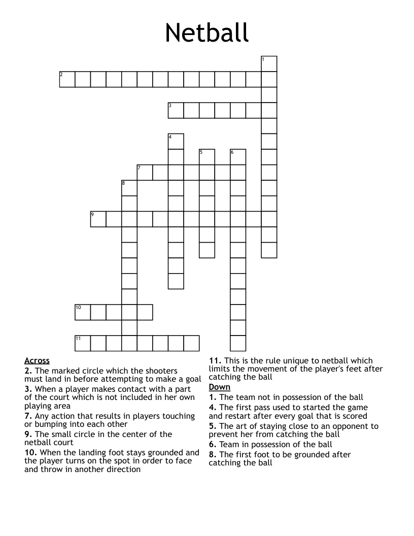 Netball Crossword