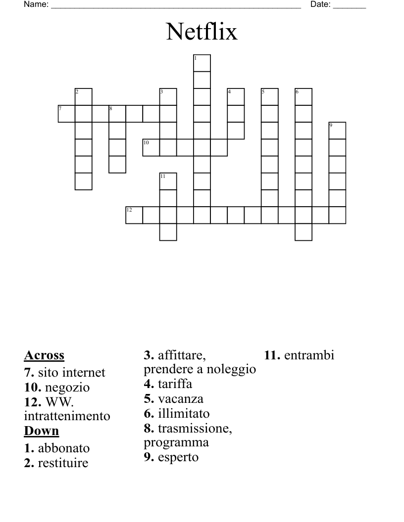 Netflix Crossword