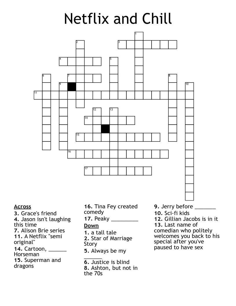 Netflix and Chill Crossword