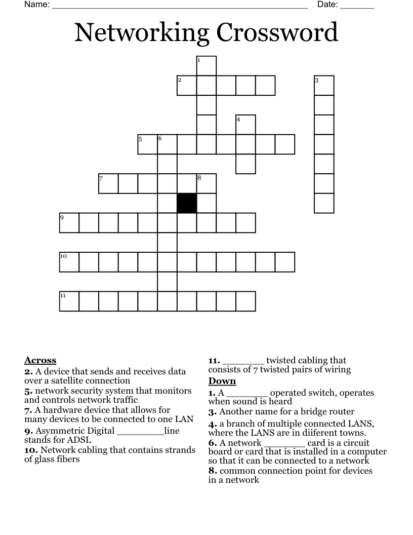 Networking Crossword