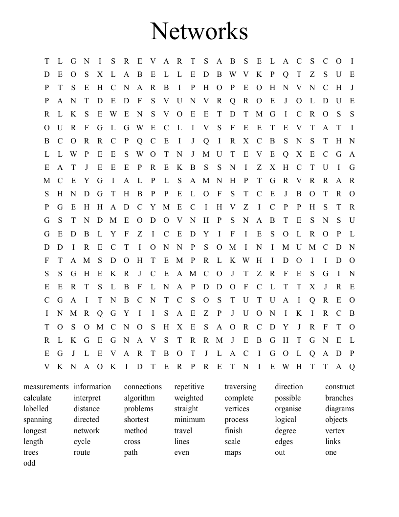 Networks Word Search