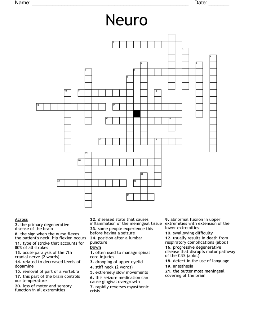 Neuro Crossword