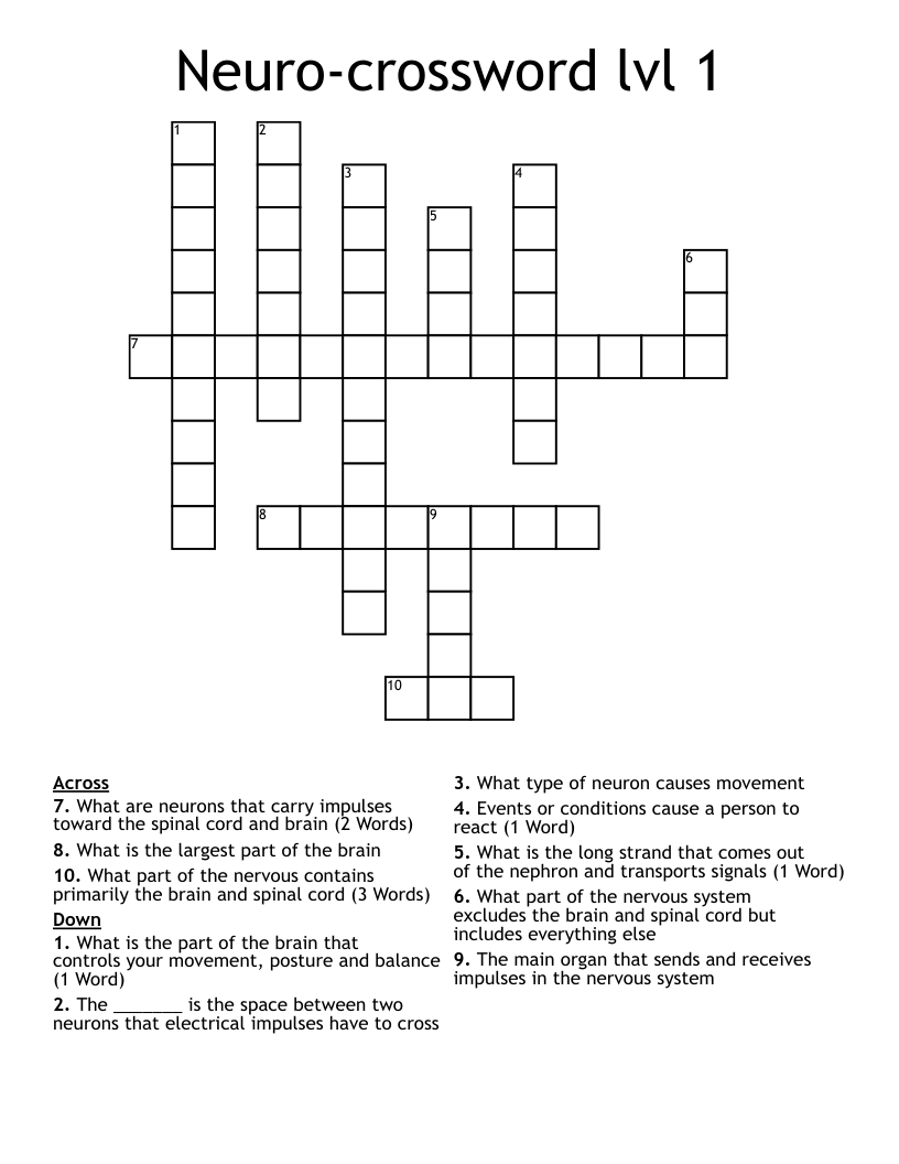 Neuro-crossword lvl 1
