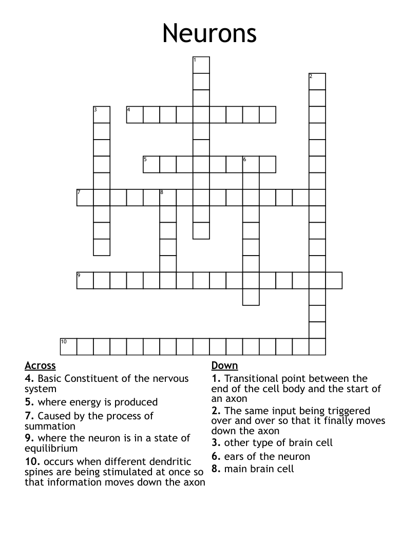 Neurons Crossword