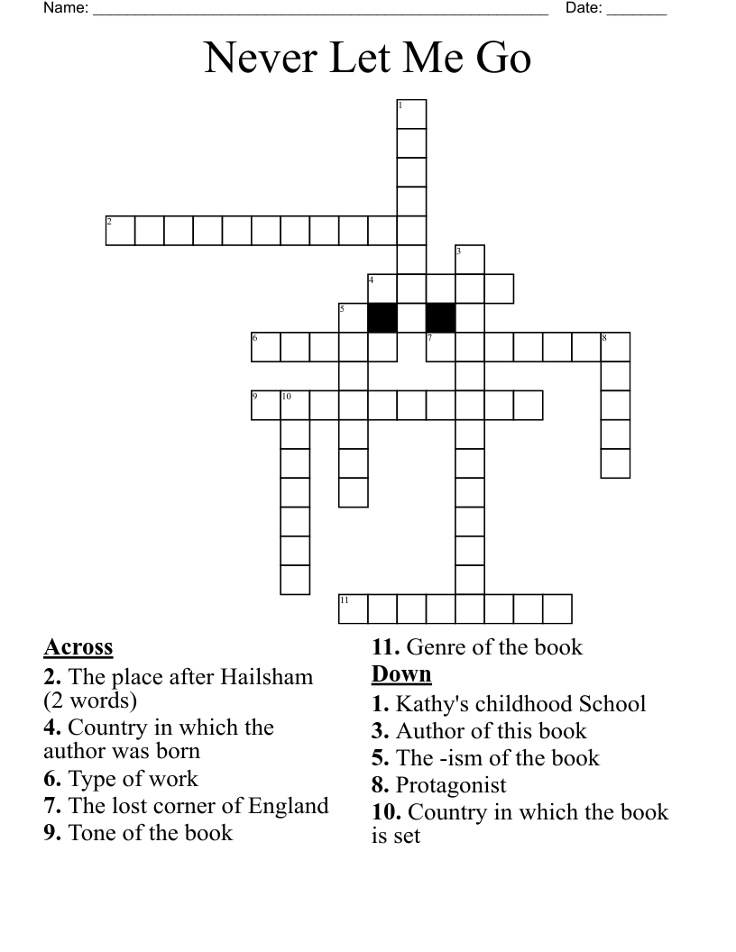 Never Let Me Go Crossword