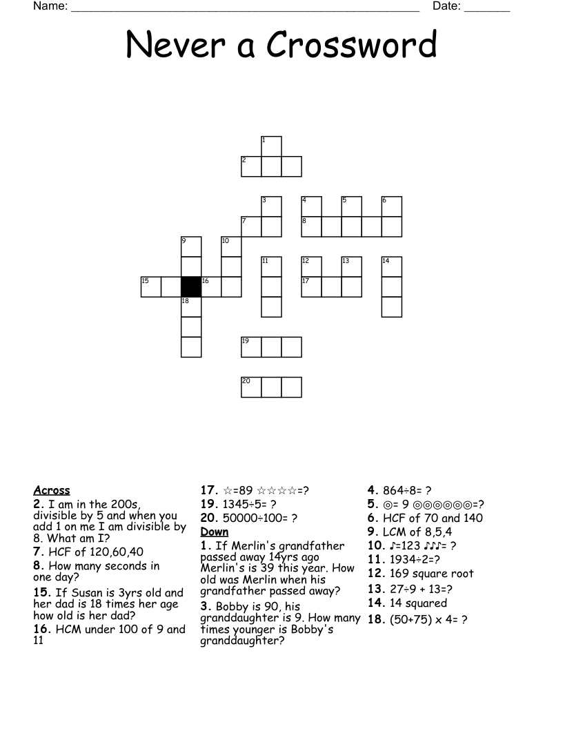 Never a Crossword