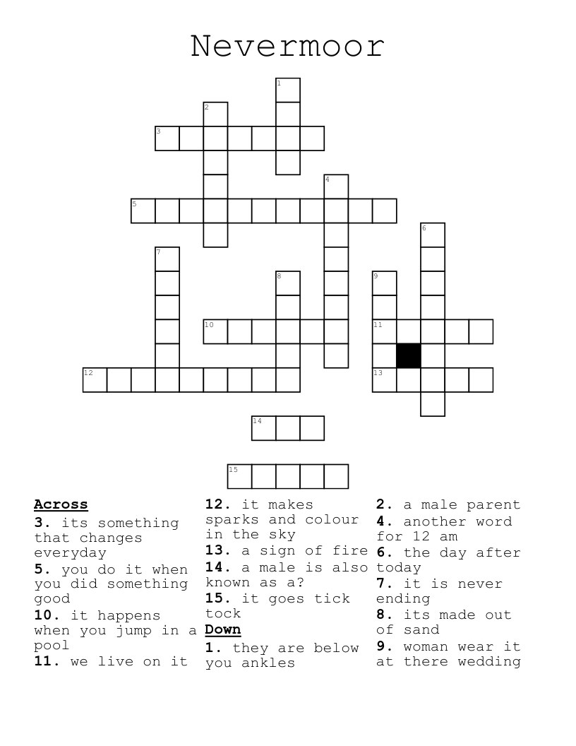 Nevermoor Crossword
