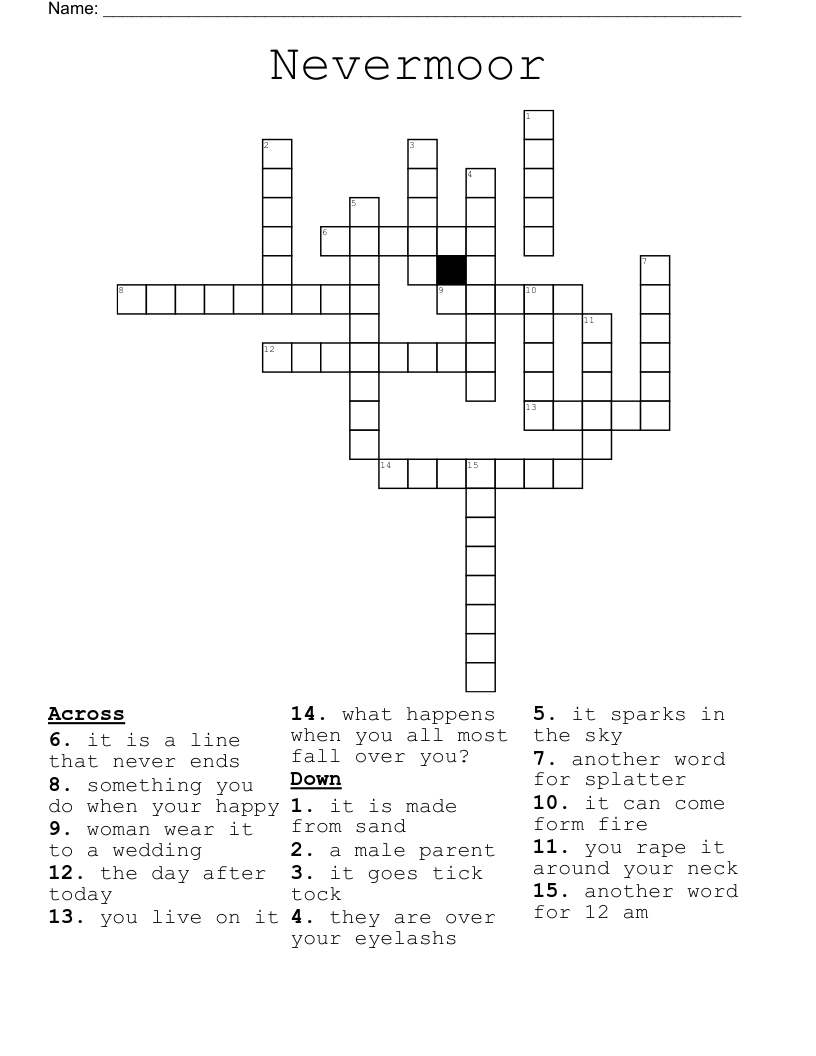 Nevermoor  Crossword