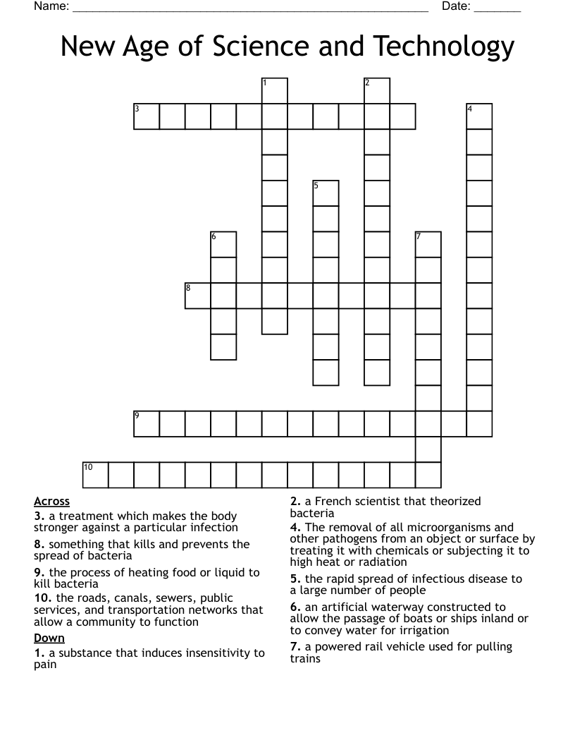 New Age of Science and Technology Crossword