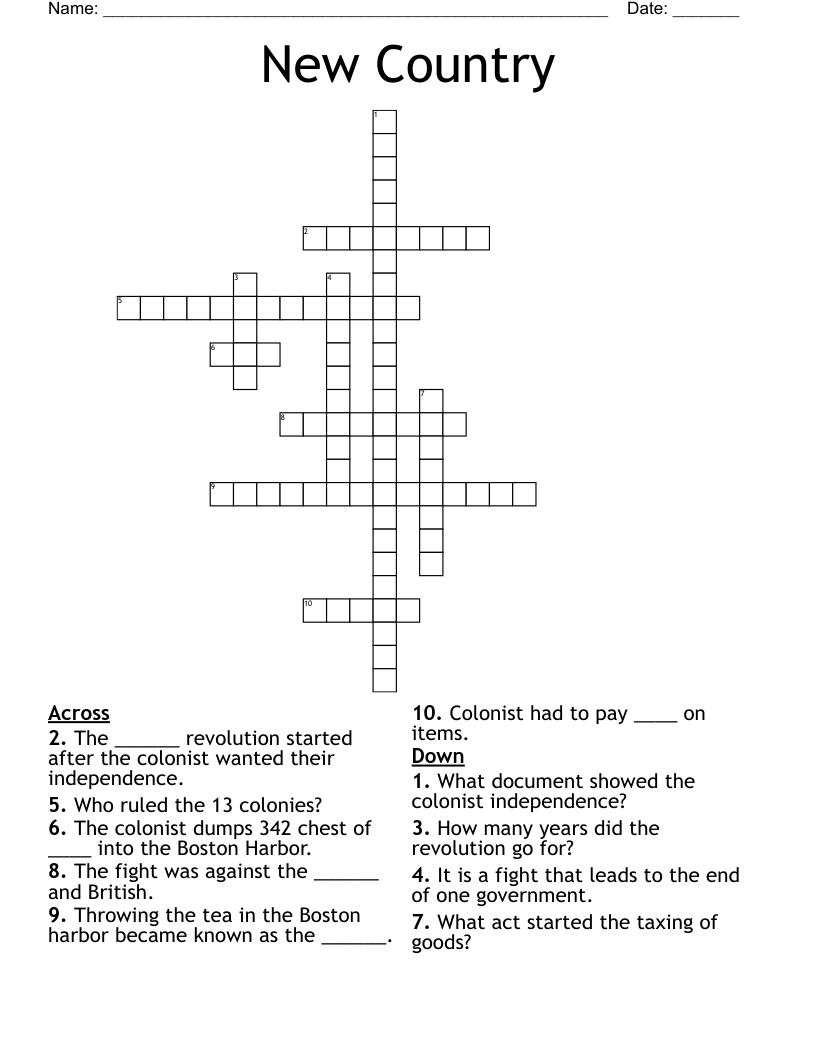 New Country Crossword