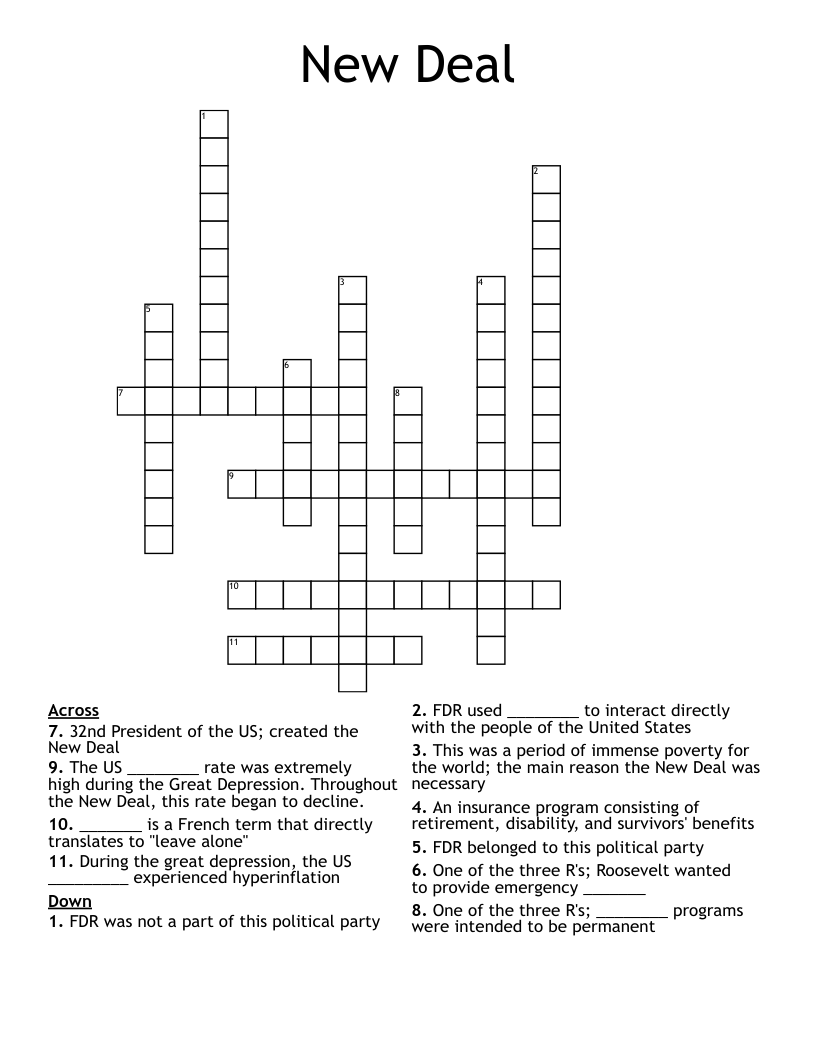 New Deal Crossword