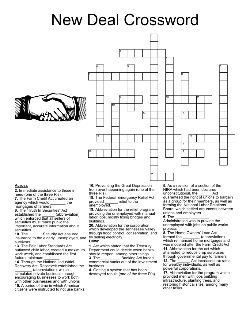 New Deal Crossword