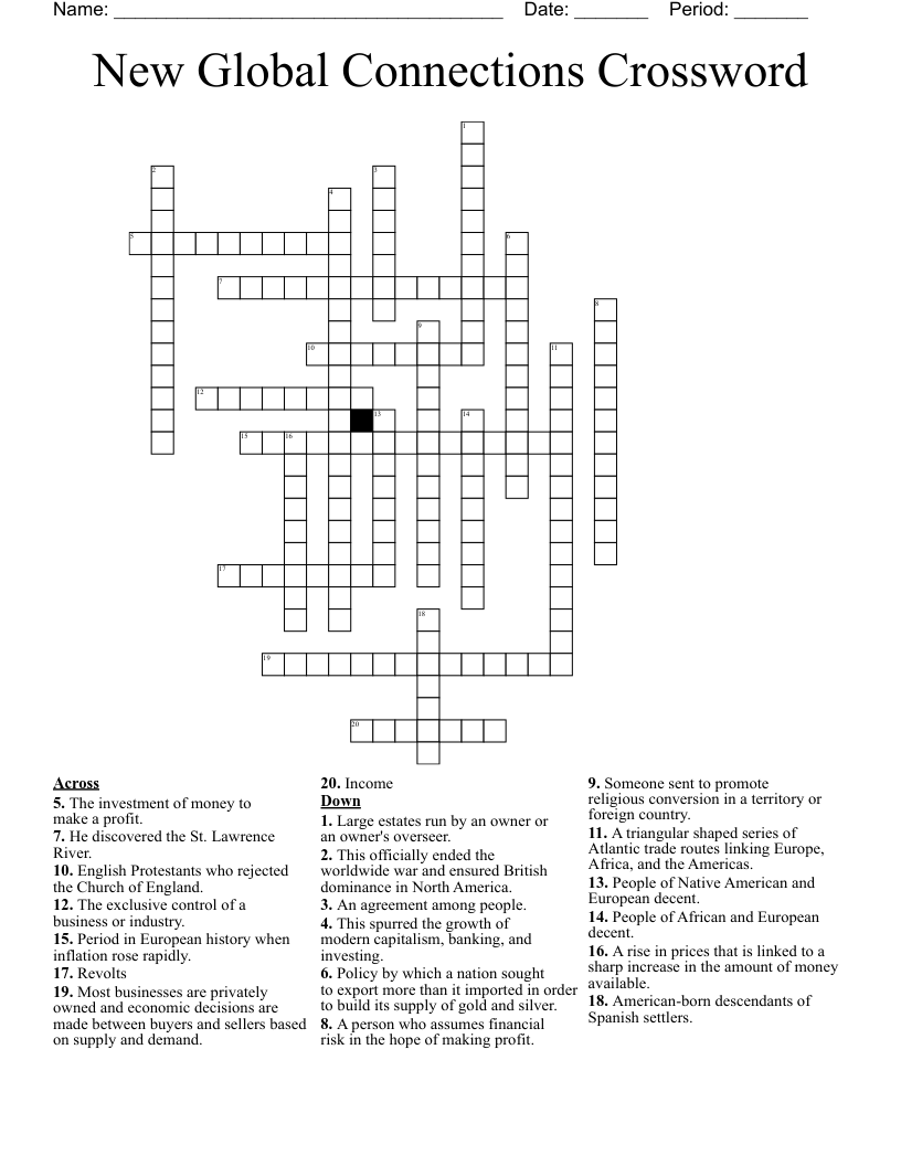 New Global Connections Crossword