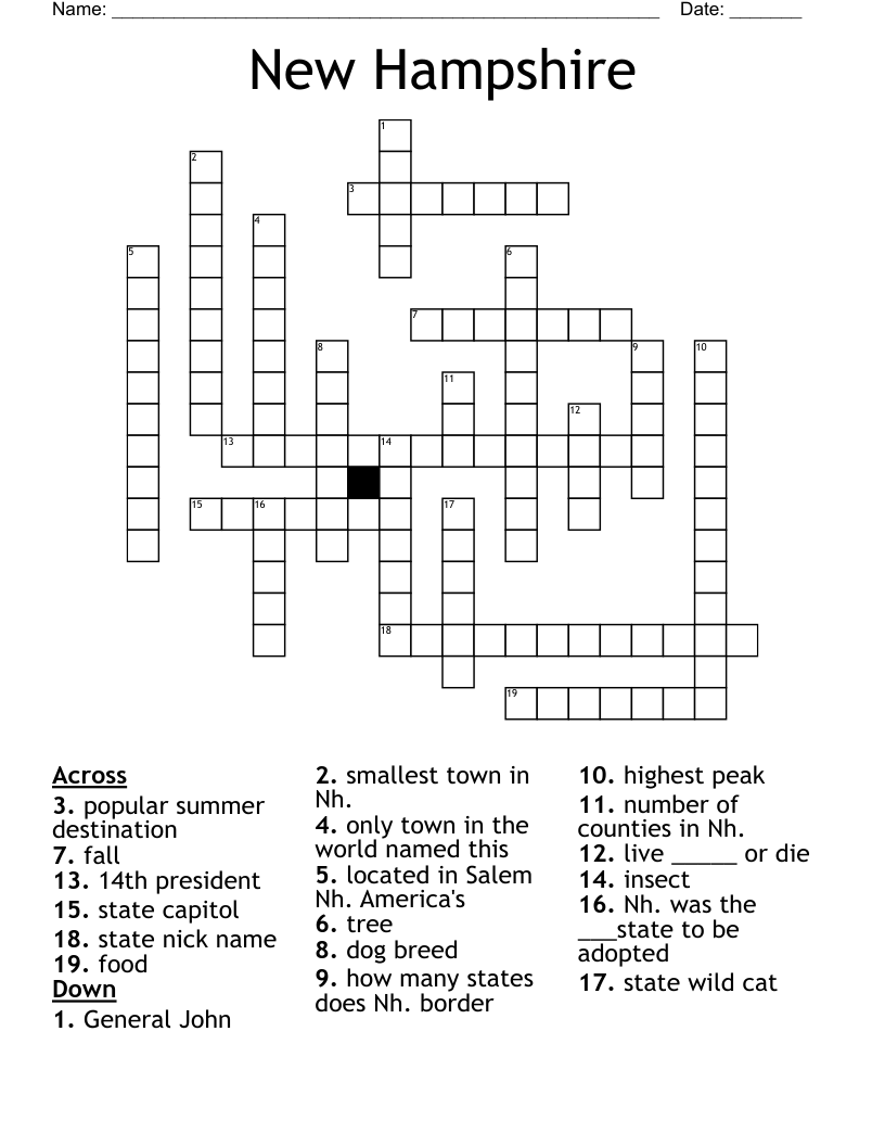 New Hampshire Crossword