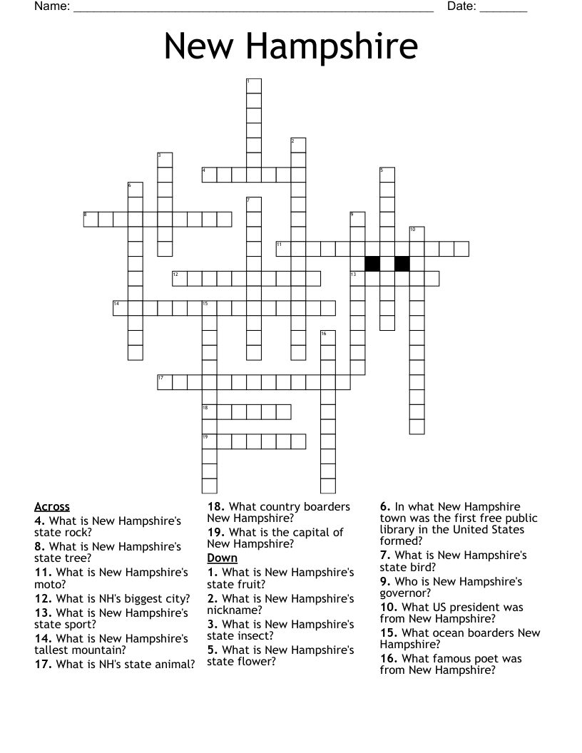 New Hampshire Crossword